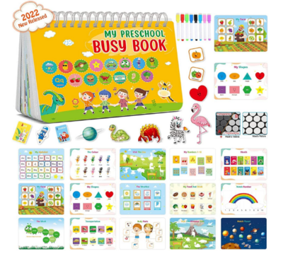 Montessori Toddler Busy Book, 30 Themes Preschool Learning Activities Drawing Toys, Busy Book for Toddlers Early Educational Book Develop Learning Skills, Preschool Learning Toys Gifts for Toddlers