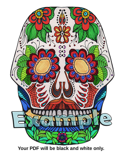 Festive Skull Coloring Page