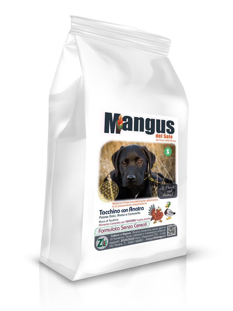 Mangus Del Sole - CUCCIOLI - Taglia Piccola - Anatra, Tacchino e Patata Dolce