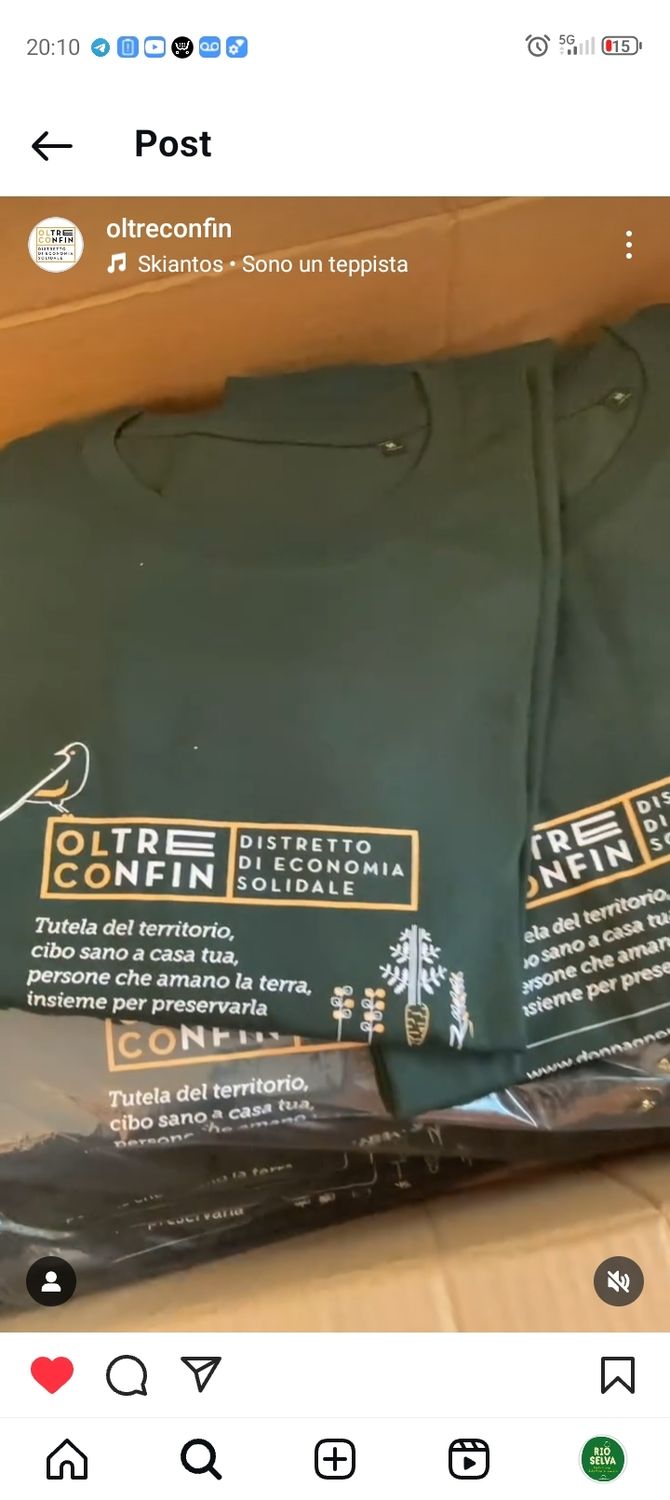 una maglietta per l&#39;OLTRECONFIN