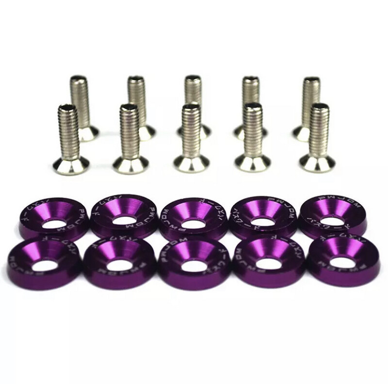 10x ELOX Scheiben mit 10x Stahl schrauben             (LILA)