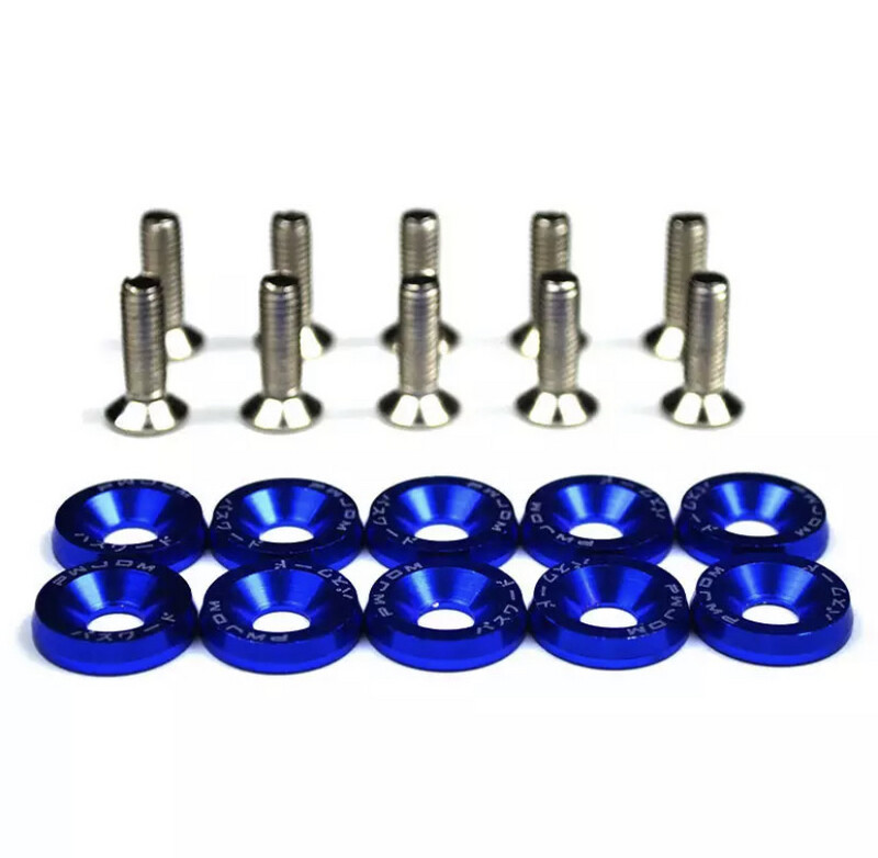 10x ELOX Scheiben mit 10x Stahl schrauben (BLAU)