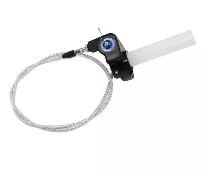 (BLAU) RACING Schnellgasgriff mit Sichtfenster und Bowdenzug für alle 22mm Lenker (z.b Pro Taper)