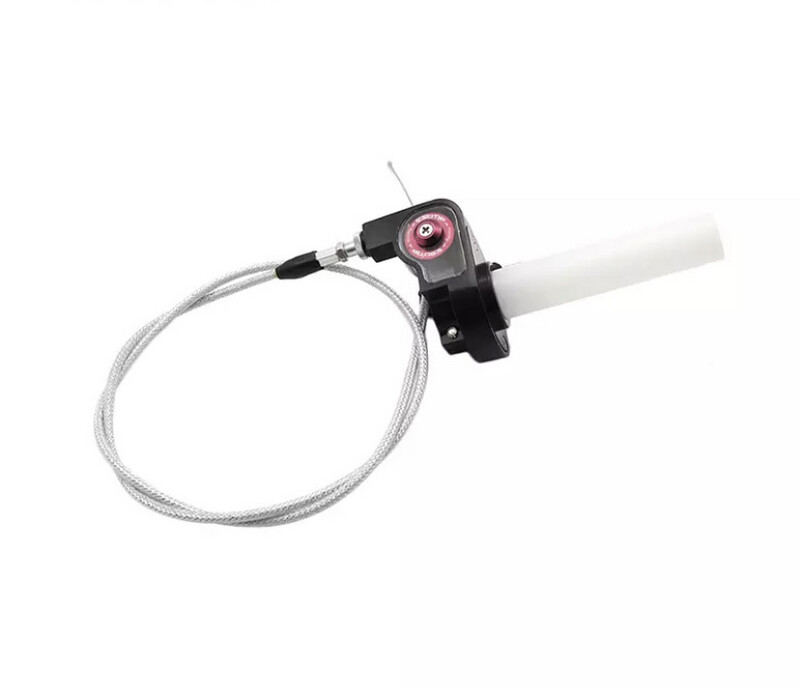 (ROT) RACING Schnellgasgriff mit Sichtfenster und Bowdenzug für alle 22mm Lenker (z.b Pro Taper)