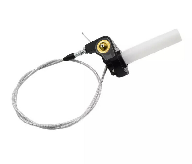 (GOLD) RACING Schnellgasgriff mit Sichtfenster und Bowdenzug für alle 22mm Lenker (z.b Pro Taper)