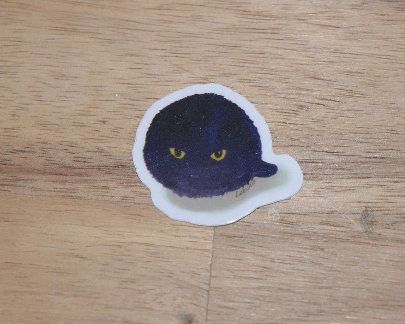 Black Catfluff Clear 1" Die Cut Sticker