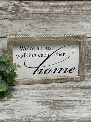 Walking Home Wood Framed Sign