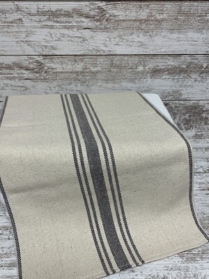 Gray and Oatmeal Stripe Table Runner