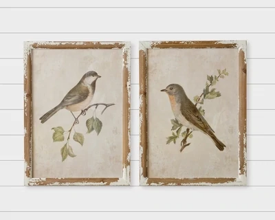 Birds on Branches Framed Print-Facing Right