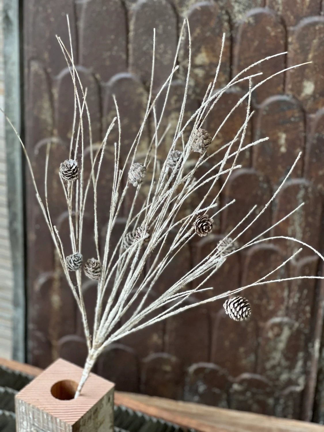 34&quot; Snowy Twig &amp; Pinecone Spray