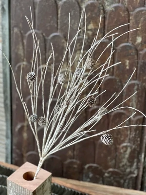 34&quot; Snowy Twig &amp; Pinecone Spray