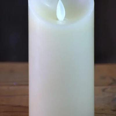 6&quot; Cream Moving Flame Pillar