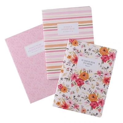 He Leads Me Large Notebook Set