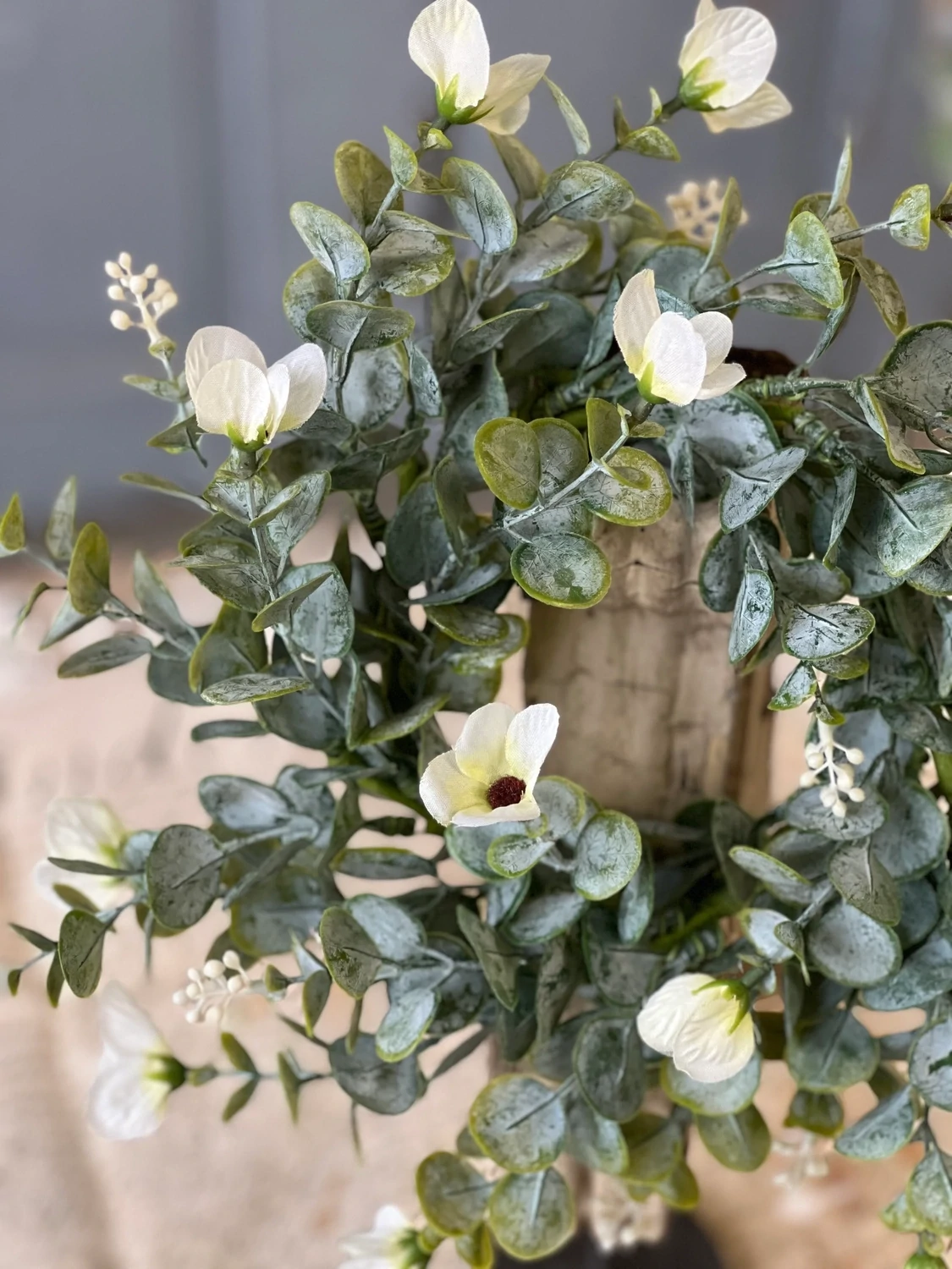 4.5&quot; Folklore Florets Candle Ring-Cream