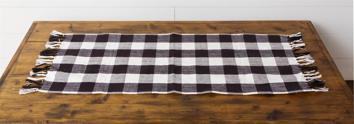 Black and White Buffalo Check Table Runner