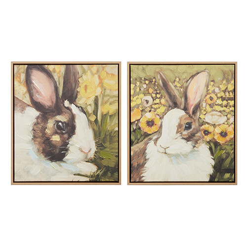 Rabbit and Sunflower Framed Prints