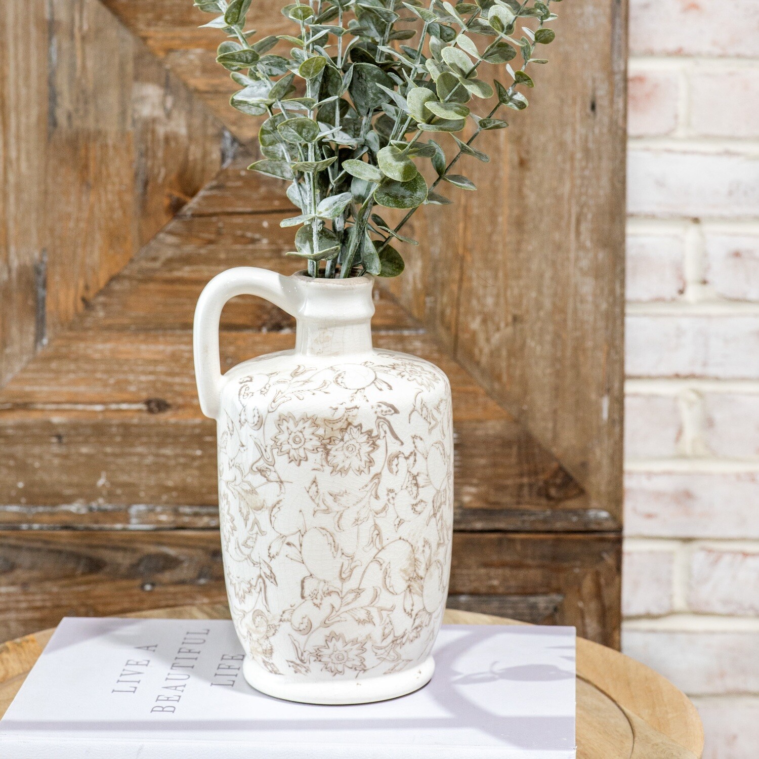 Beige Heirloom Jug Vase