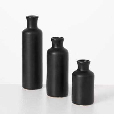 Black Matte Bottle Vases