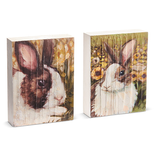 Rabbit and Sunflower Textured Blocks