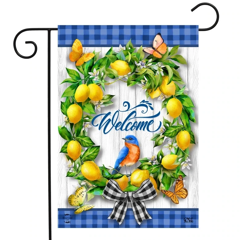 Lemon Wreath Garden Flag