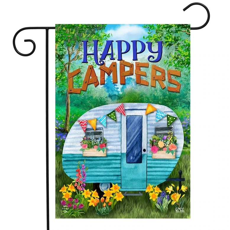 Happy Campers Garden Flag