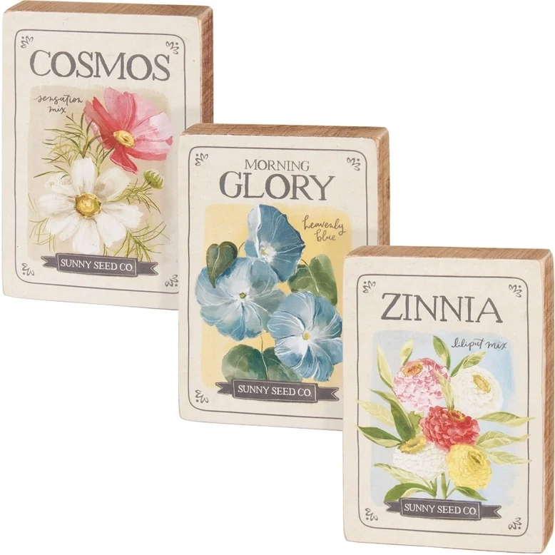 Flower Seed Block Signs