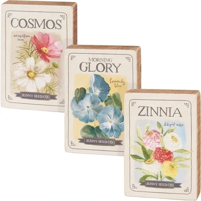 Flower Seed Block Signs