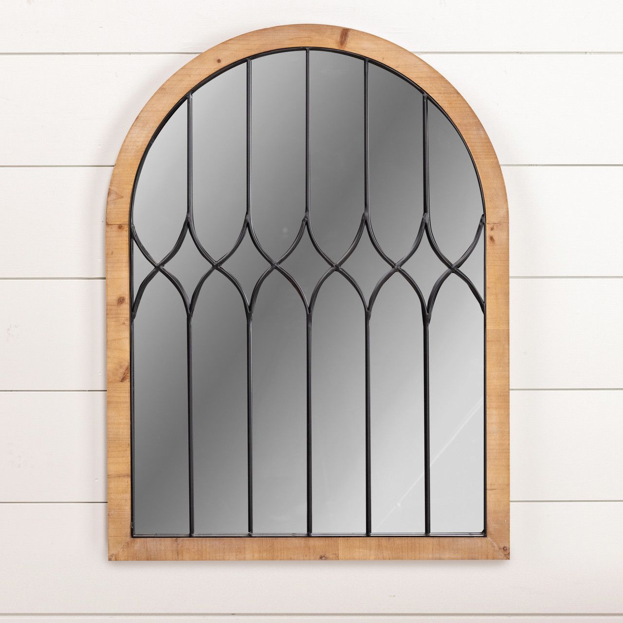 Iron and Wood Mirror