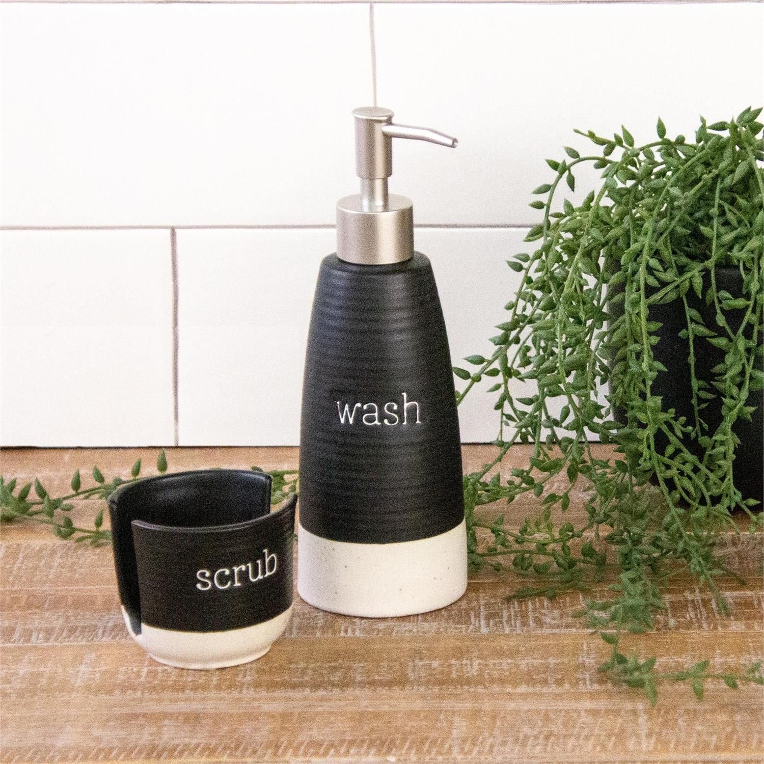 Soap Dispenser and Sponge Holder Set