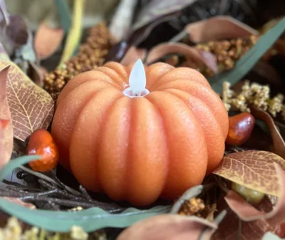 Orange Pumpkin Moving Flame Candle