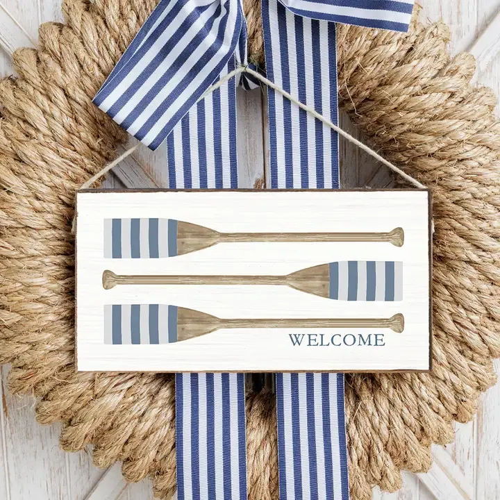 Watercolor Oars Welcome Sign