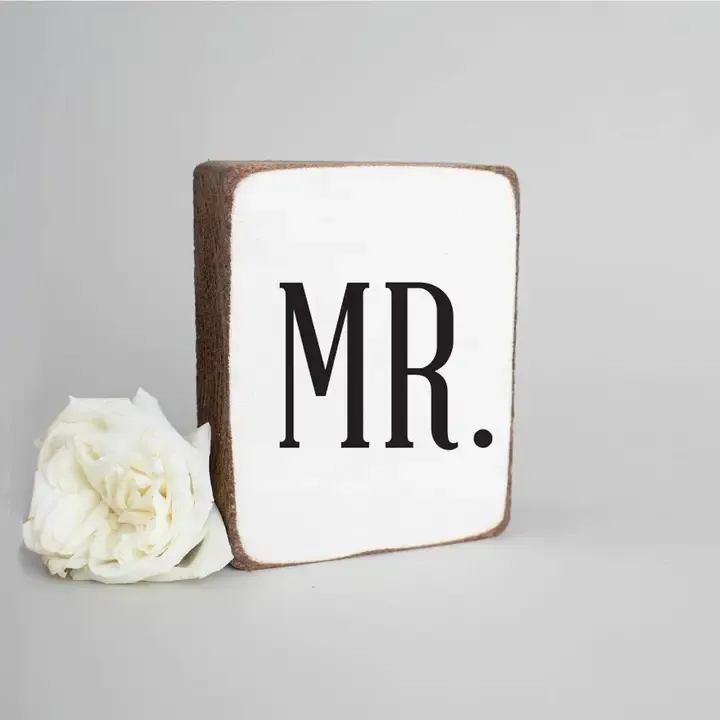 Mr. and Mrs. Wood Block Signs