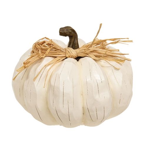 Cream Carved Pumpkin