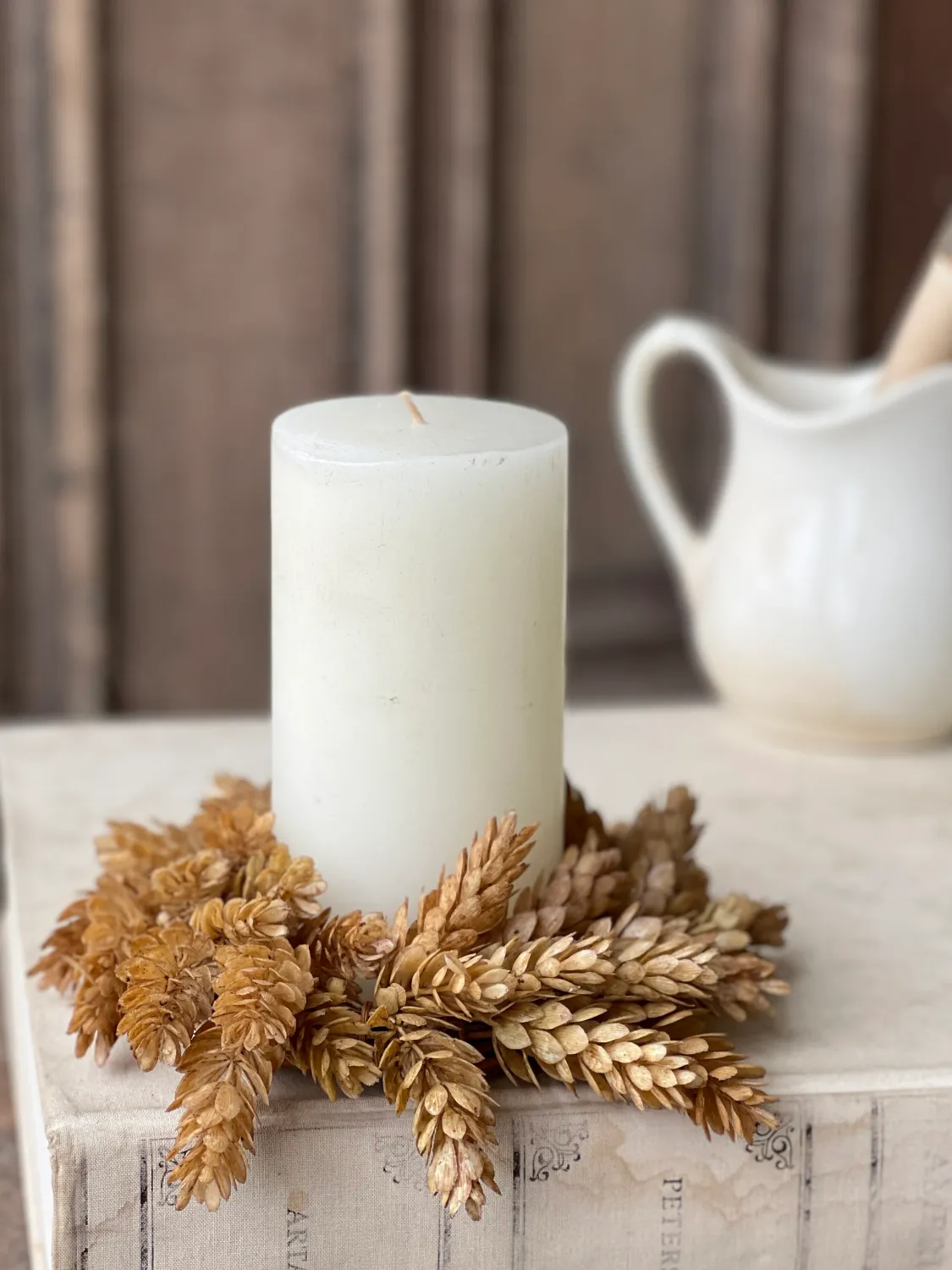 8&quot; Beige Hops Candle Ring