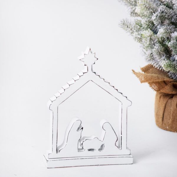 White Mango Wood Nativity