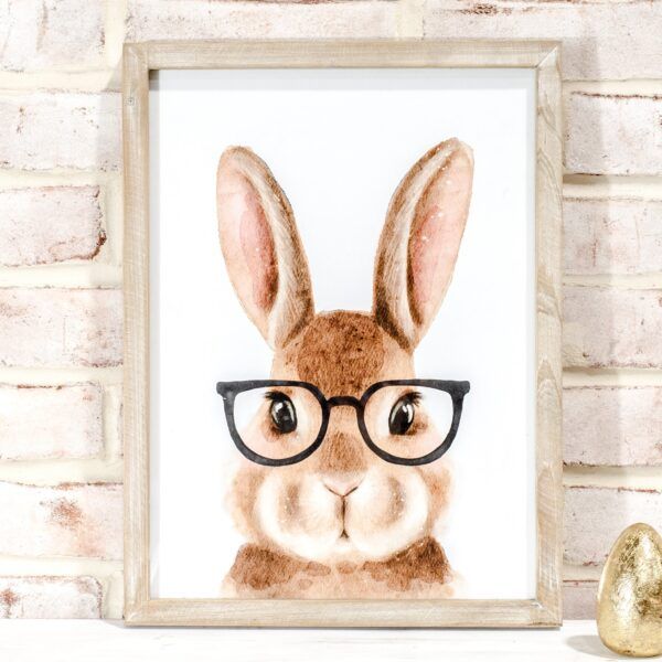 Bunny with Eyeglasses Framed Print