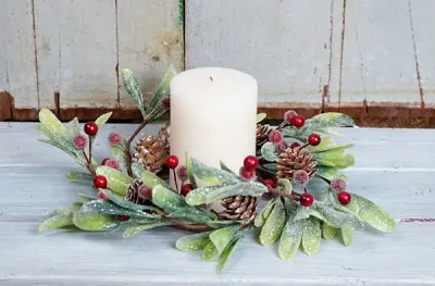 4" Merry Mistletoe Candle Ring