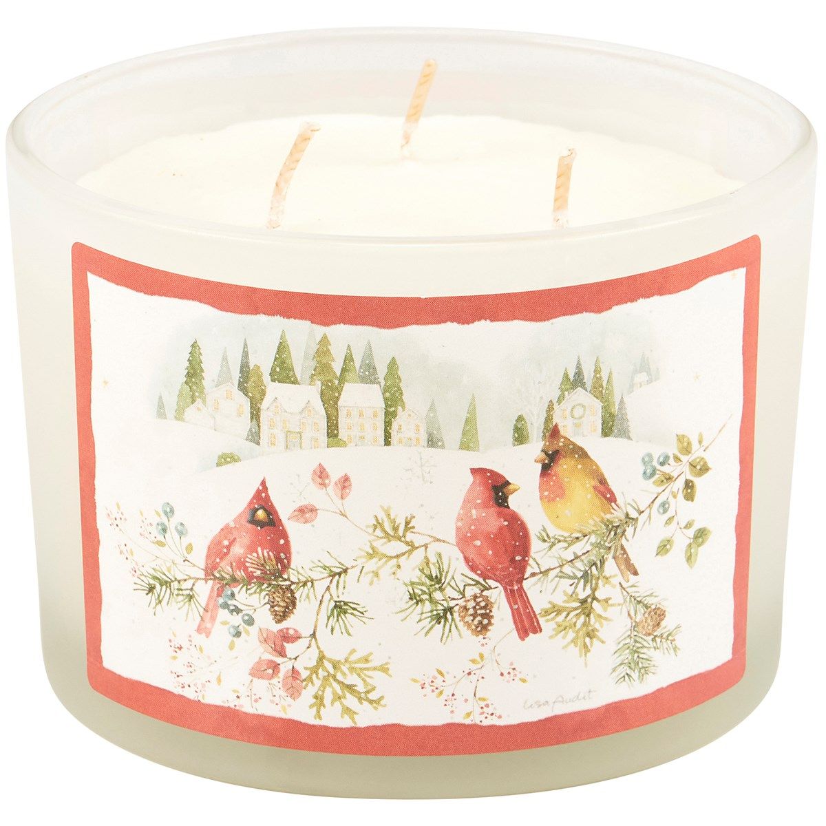 Winter Cardinals Candle