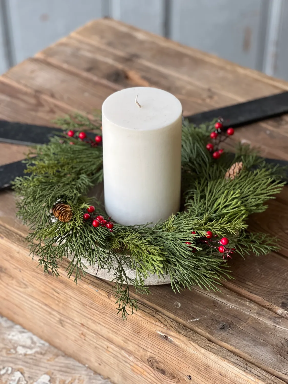 6.5&quot; Alpine w/Berries Candle Ring