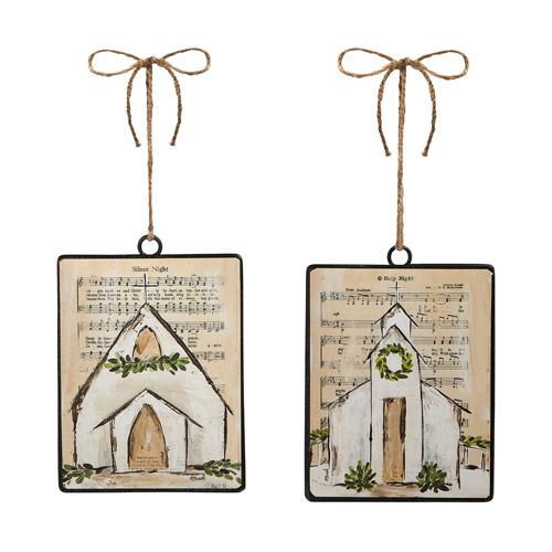 Sheet Music Church Disc Ornaments