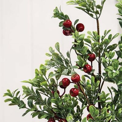 28" Frosted Boxwood &amp; Gooseberry Spray