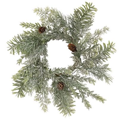 4.5&quot; Silver Hemlock Candle Ring