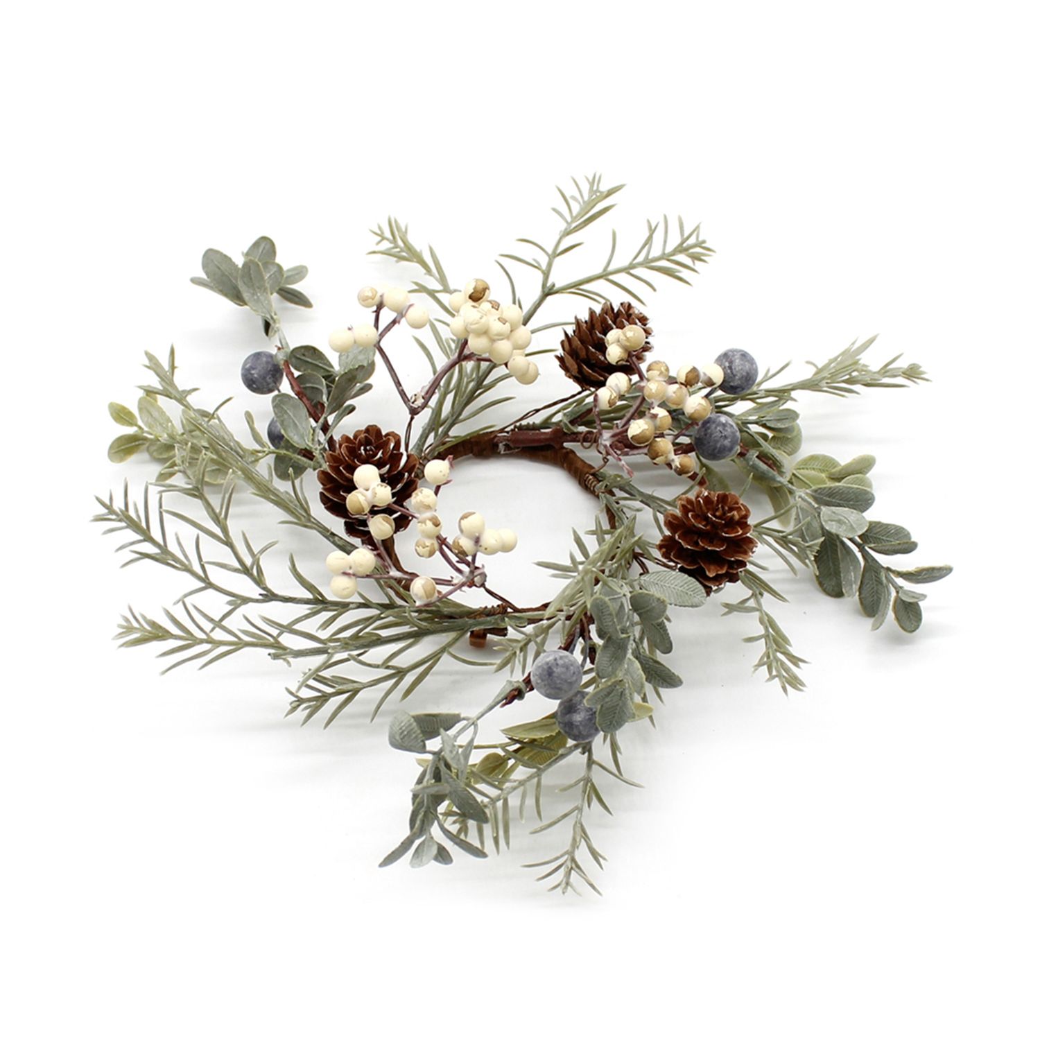 2&quot; Mistletoe and Blueberry Candle Ring