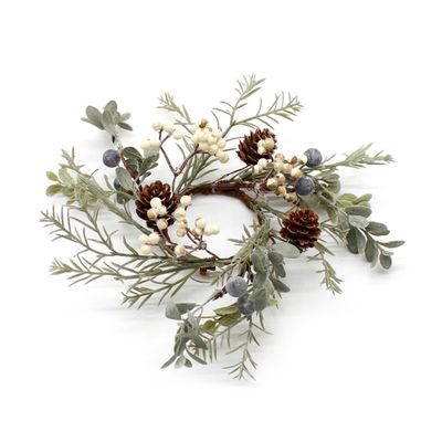 2&quot; Mistletoe and Blueberry Candle Ring