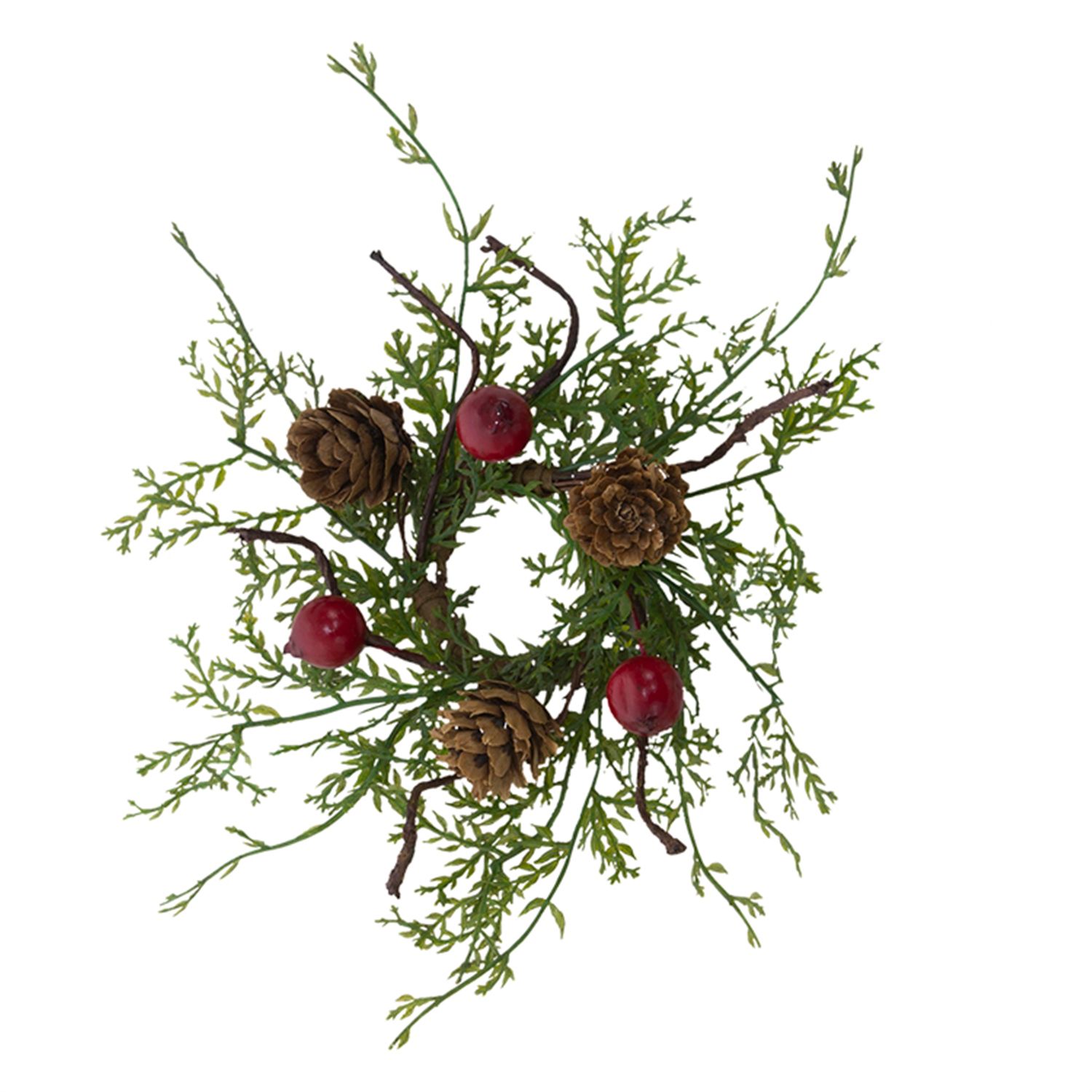 Red Berry and Cypress Mini Candle Ring