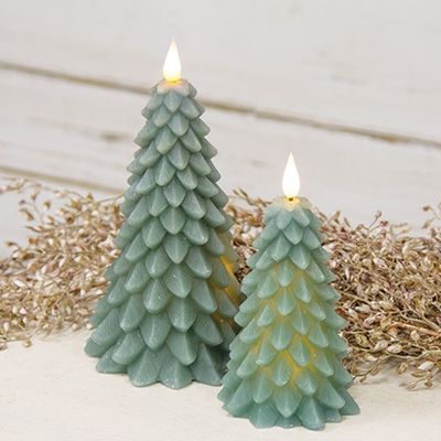 Green Christmas Tree Candles