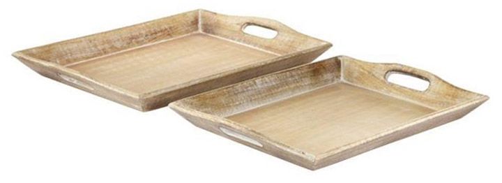 Classic Whitewashed Wood Trays