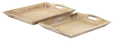 Classic Whitewashed Wood Trays