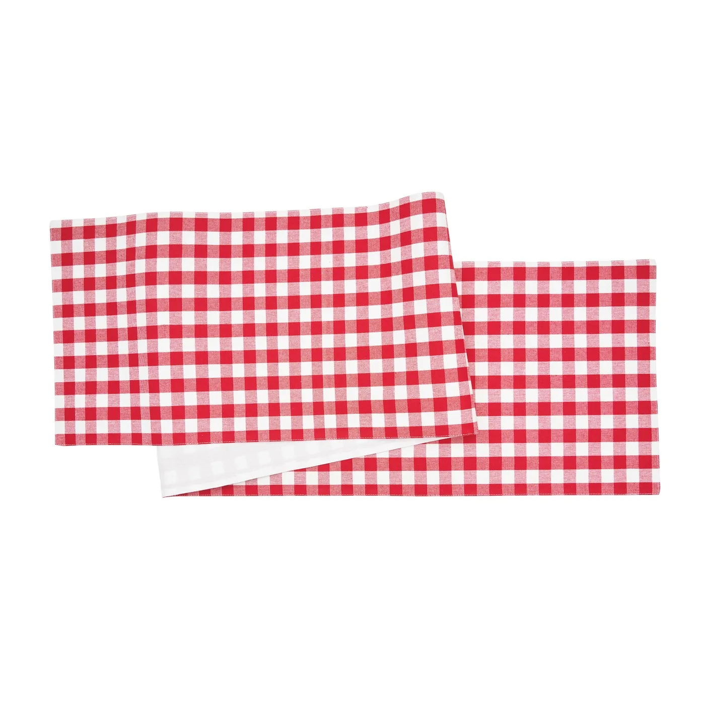 Red &amp; White Gingham Check Table Runner
