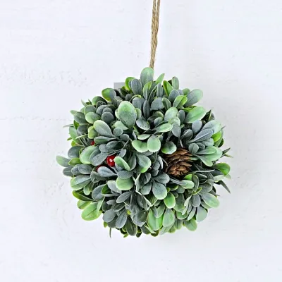 4.5&quot; Boxwood Red Berry Ball